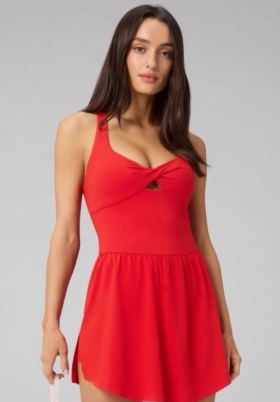 Nwt FABLETICS WOMEN'S DAYDREAMER CLASSIC MINI DRESS Small IN Heated Red